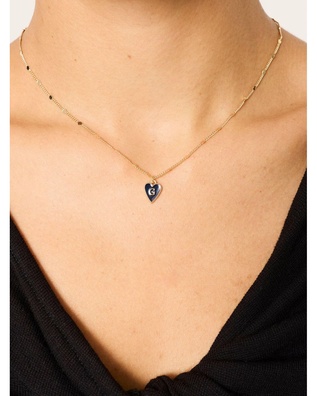 FatFace Natural Alphabet Heart Necklace