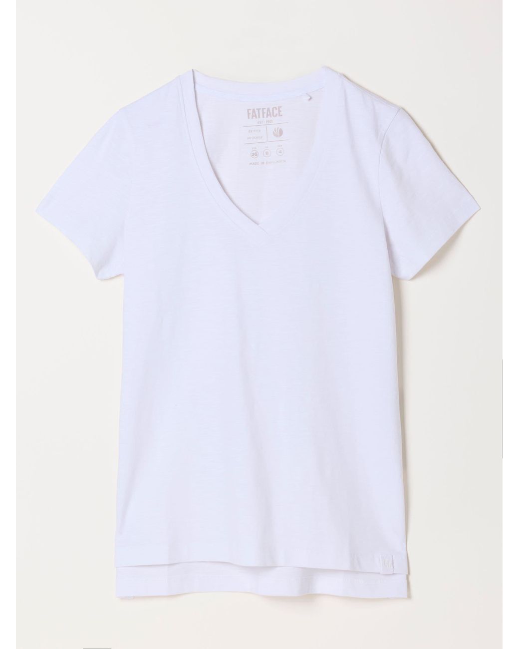 FatFace White Fatface Demi V Neck T Shirt