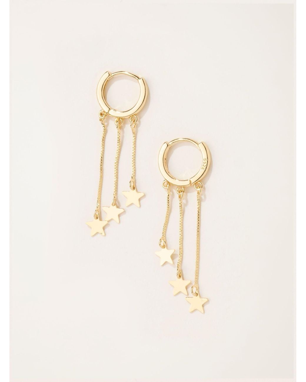 FatFace Natural Fatface Tone Star Party Hoops Earrings