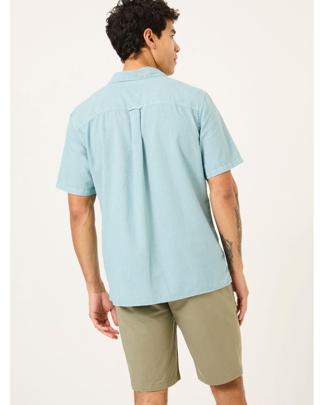 FatFace Blue Bugle Linen Cotton Shirt for men