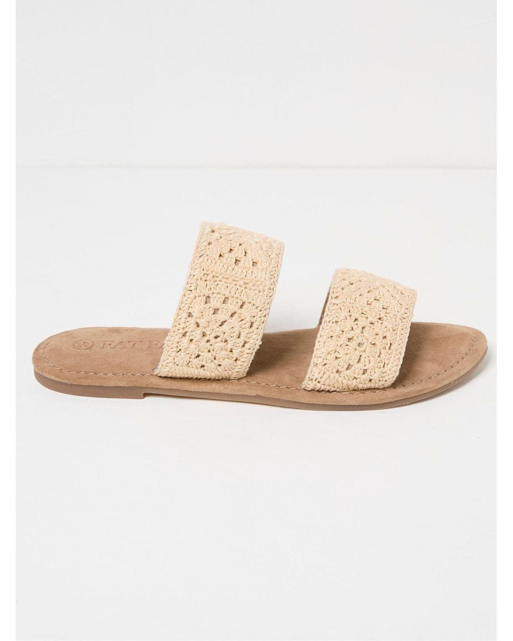 FatFace Natural Penelope Crochet Sliders