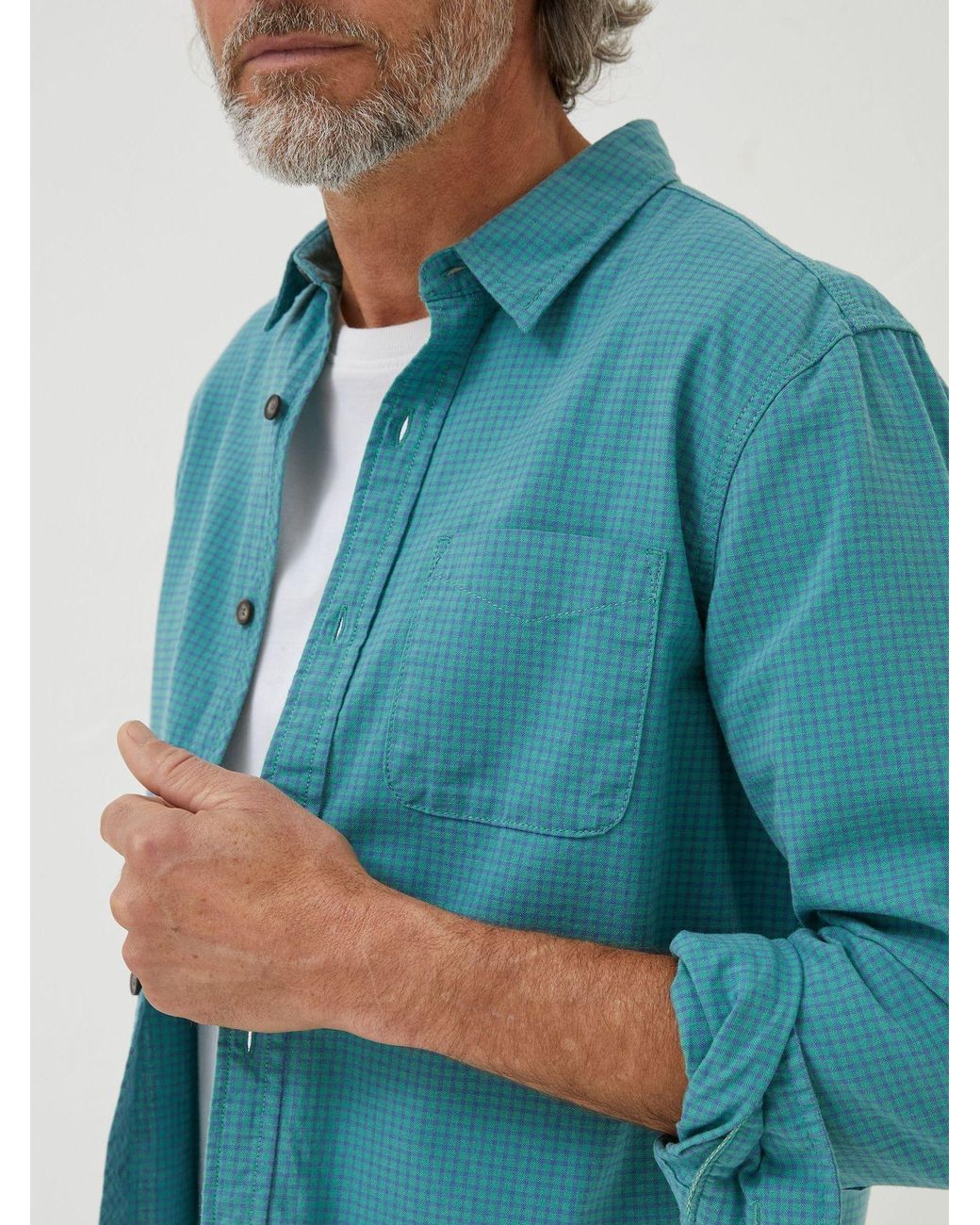 FatFace Blue Fatface Gower Gingham Shirt for men