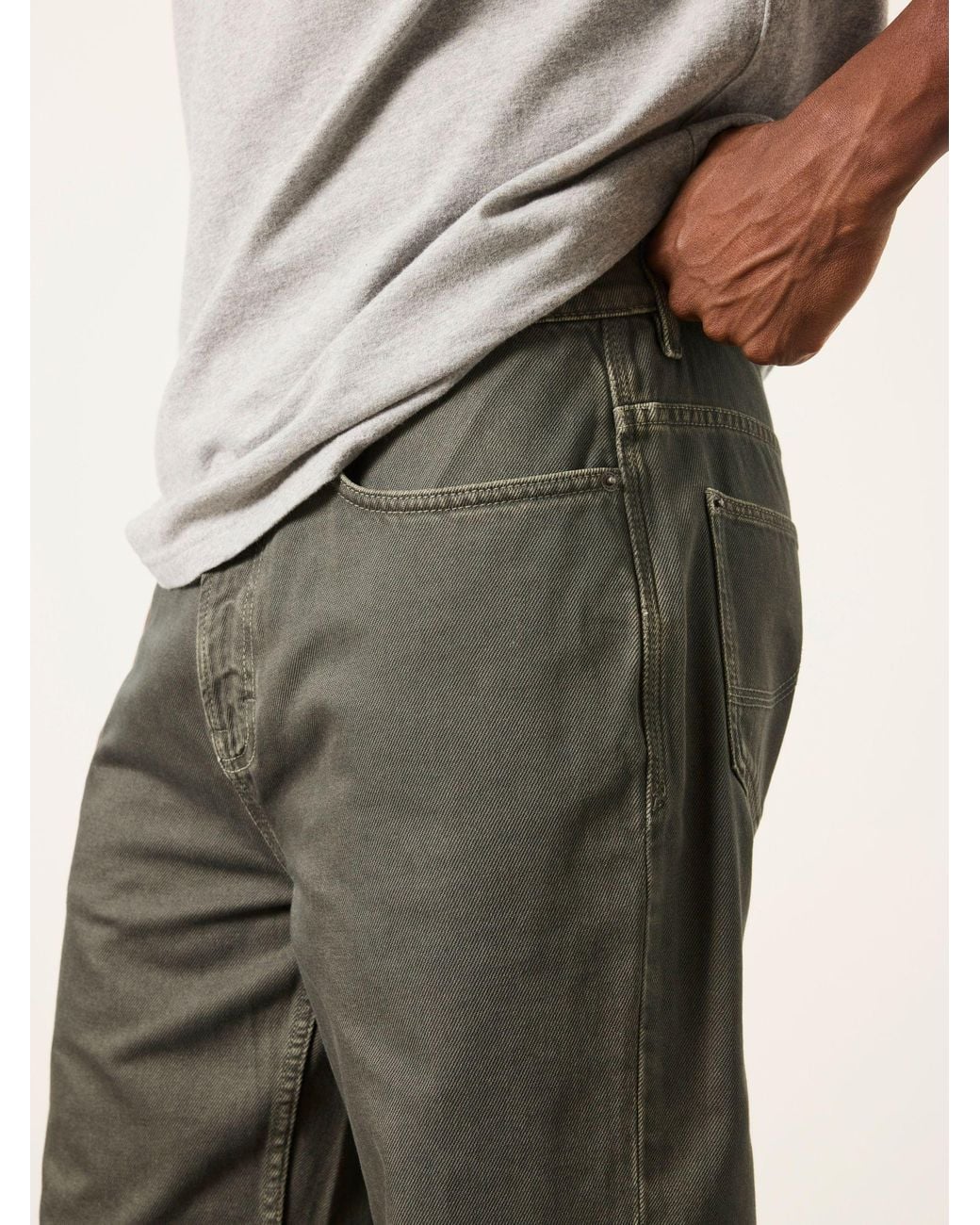 FatFace Green Relaxed Straight Fit Jeans for men