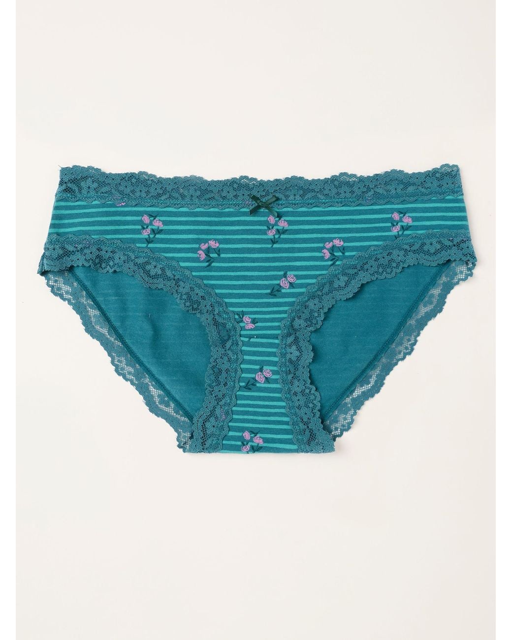 FatFace Blue Stripe Floral Classic Knickers