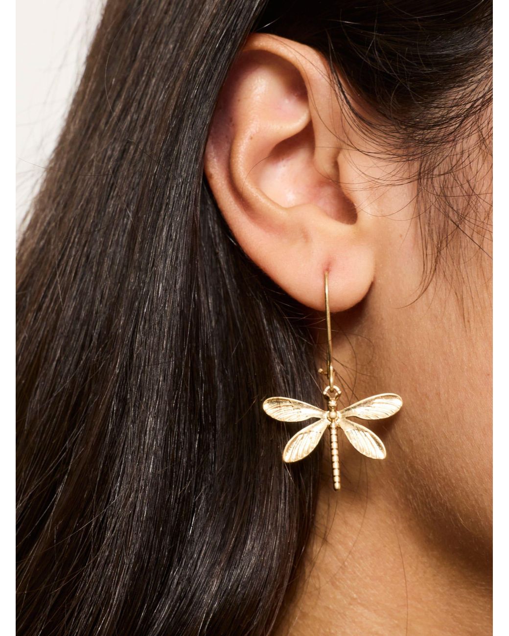 FatFace Natural Dragonfly Earrings