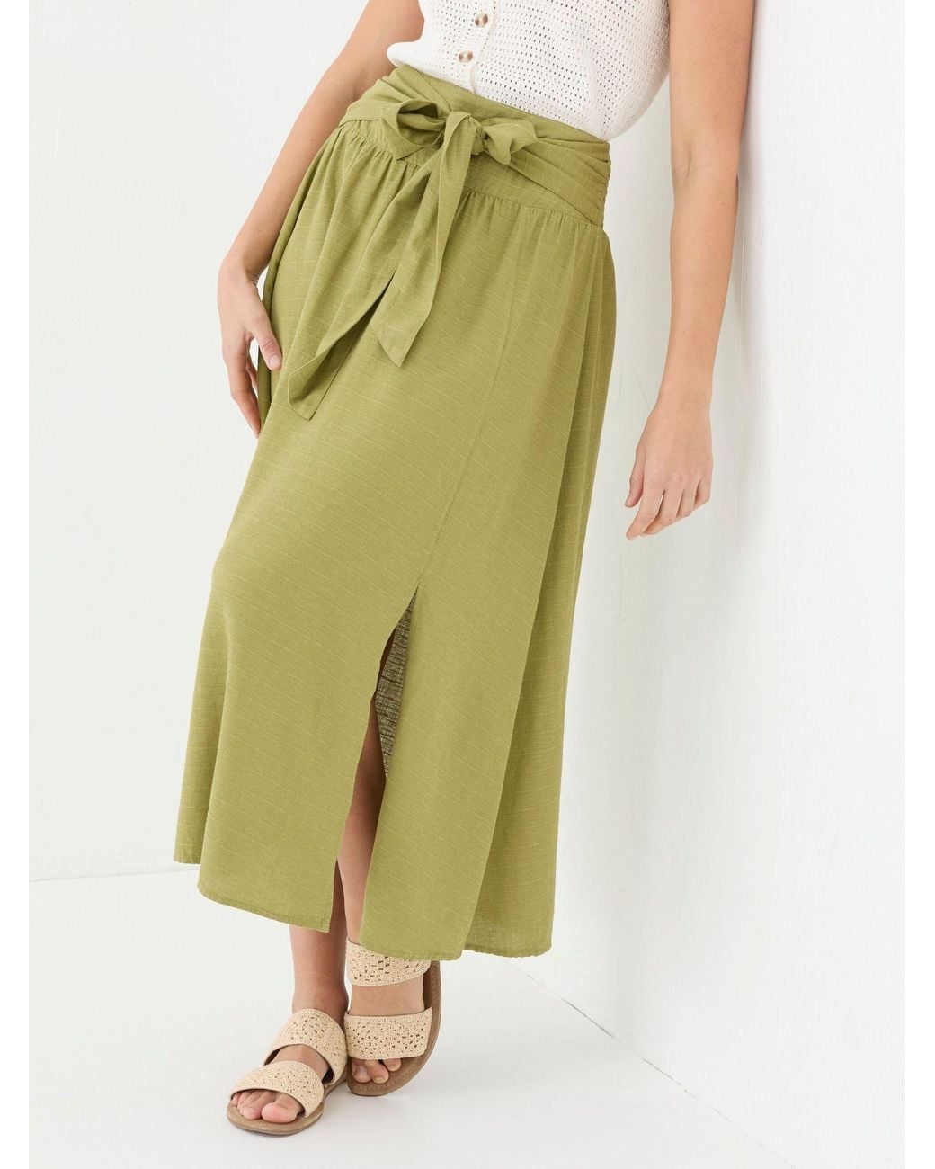 FatFace Green Sascha Midi Skirt