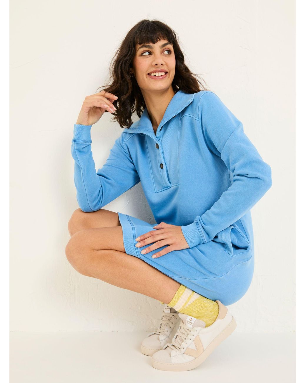 FatFace Blue 100% Cotton Willa Sweat Dress