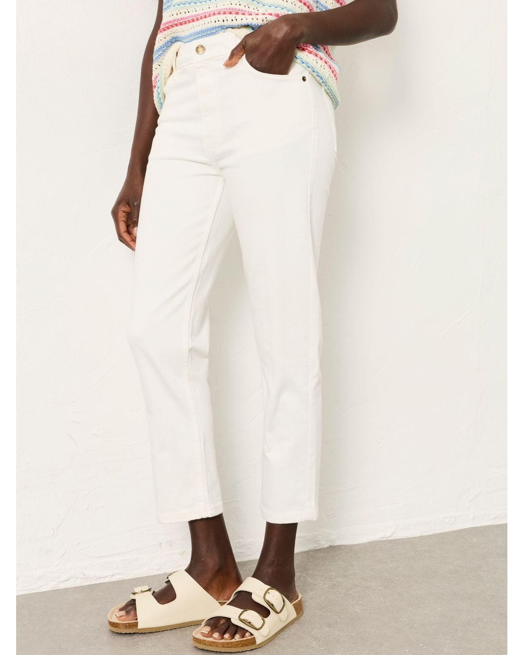 FatFace White Fatface Whitby Slim Capri Jeans
