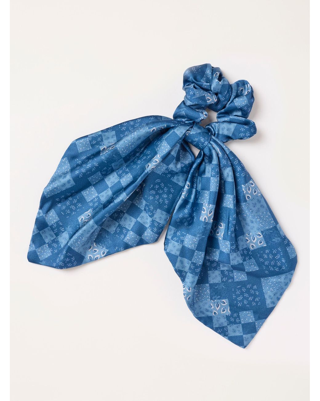 FatFace Blue Fatface Patchwork Tie Scrunchie