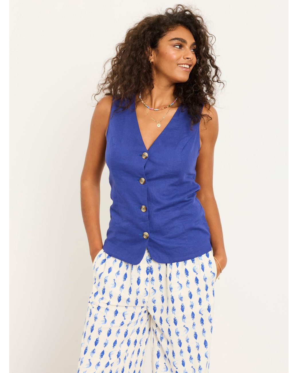 FatFace Blue Fatface Indie Waistcoat