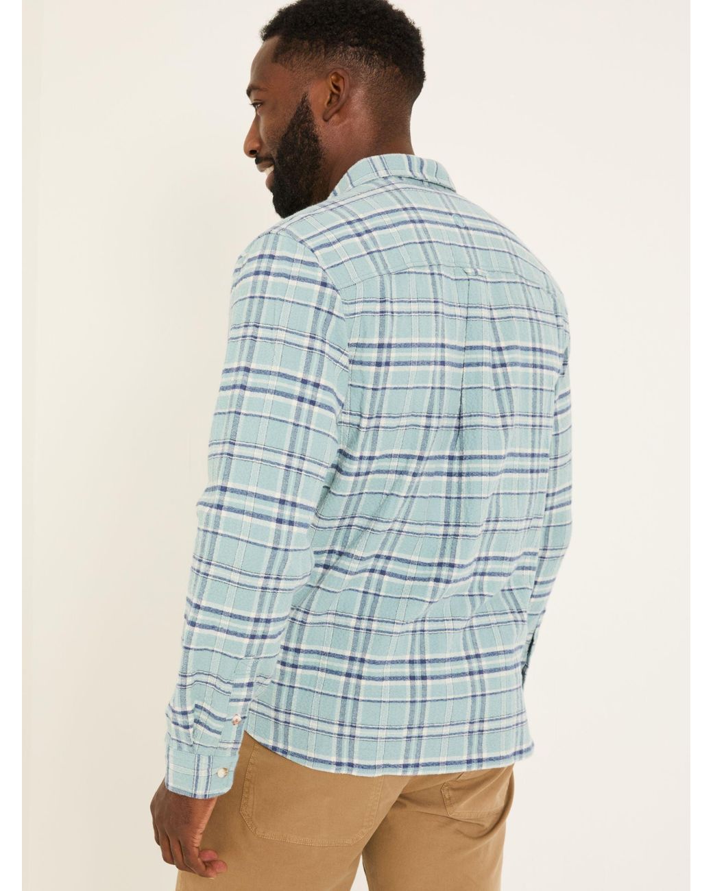 FatFace Blue Long Sleeve Trent Check Shirt for men
