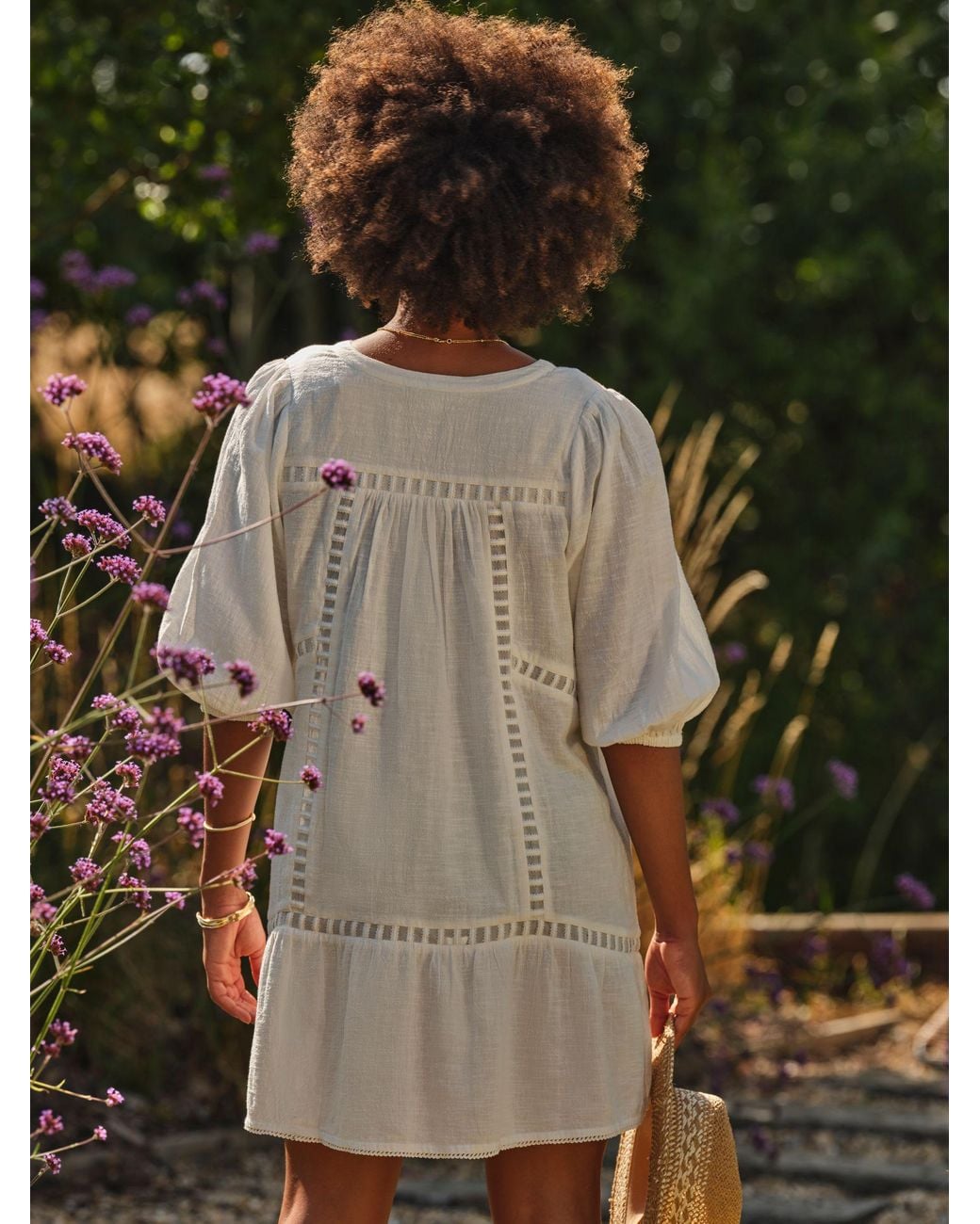 FatFace White Beachwear Embroidered Mini Dress