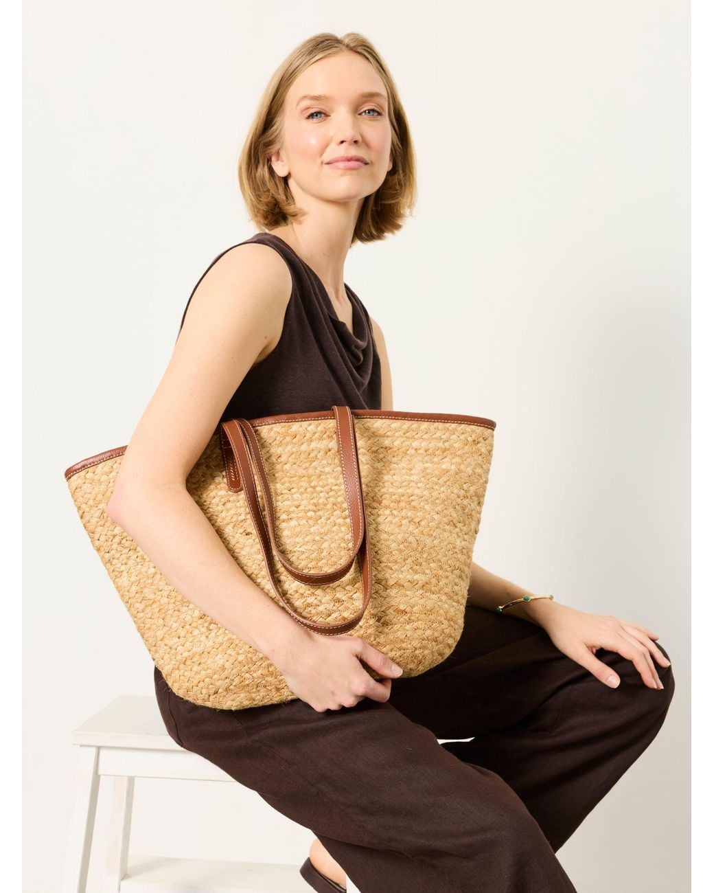 FatFace Natural Raffia Tote Bag