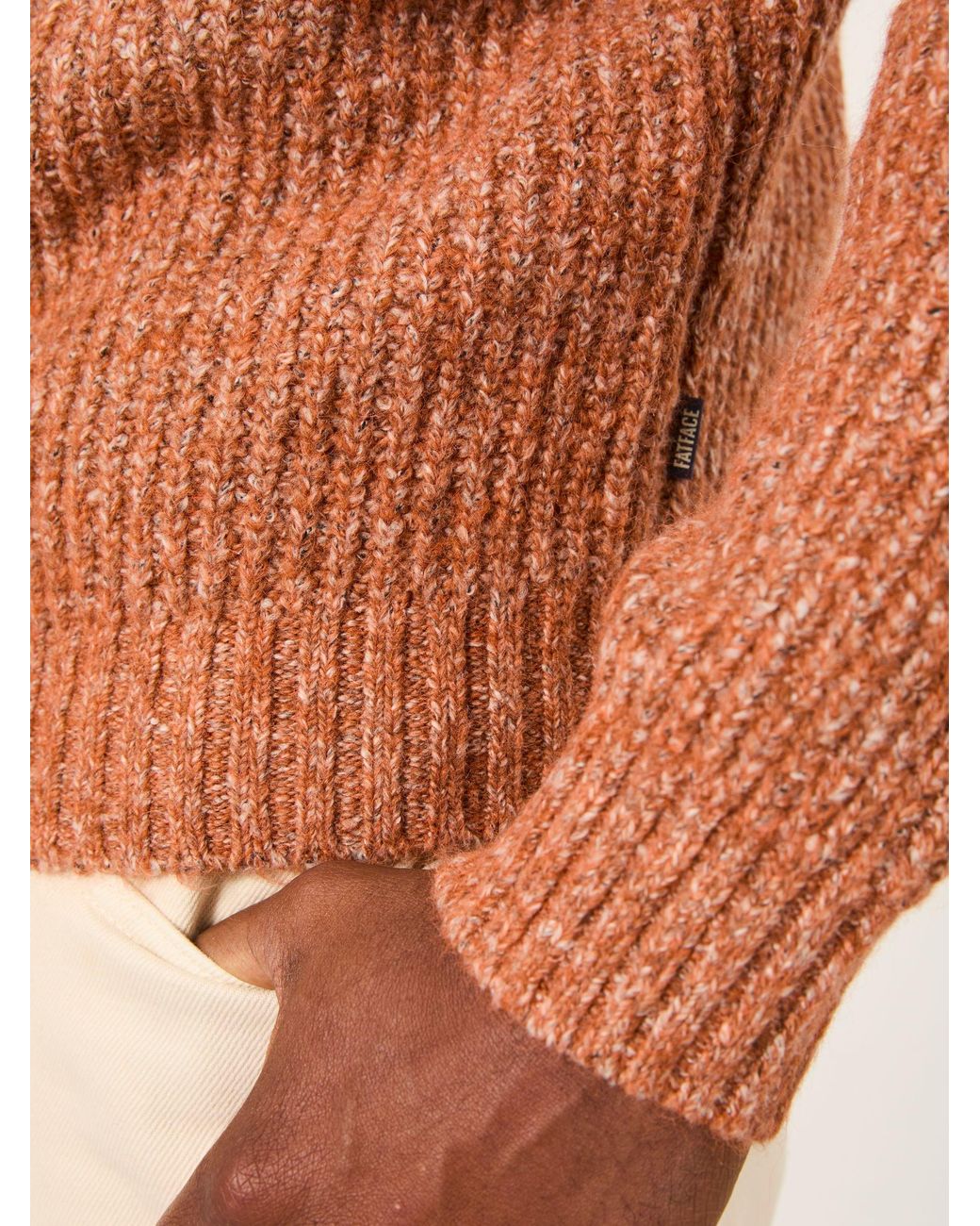 FatFace Orange Sefton Knitted Crew Neck Jumper for men