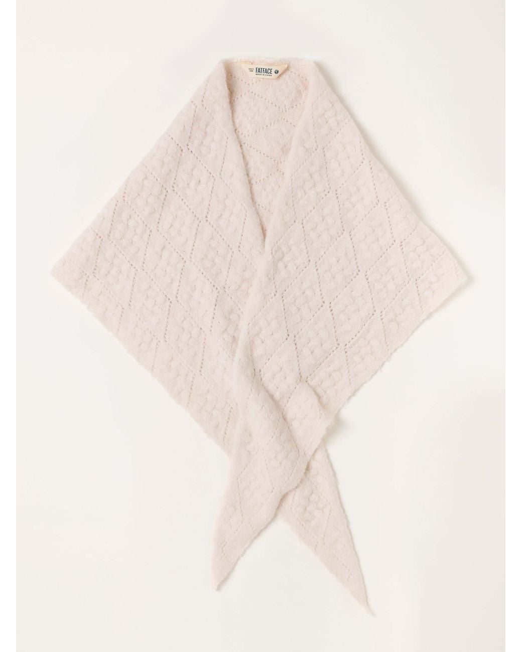 FatFace Natural Pointelle Triangle Scarf