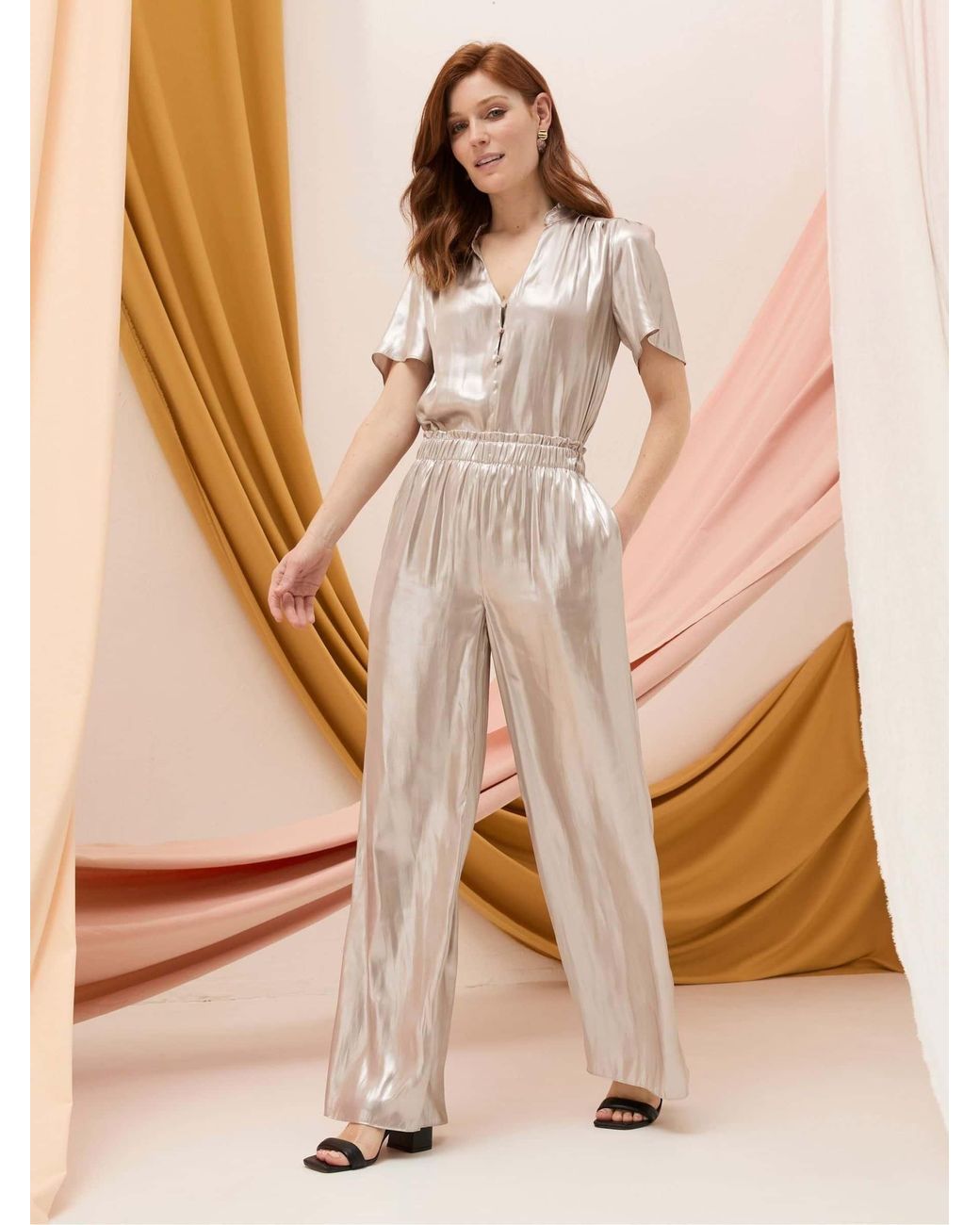 FatFace Natural Yvette Wide Leg Trousers