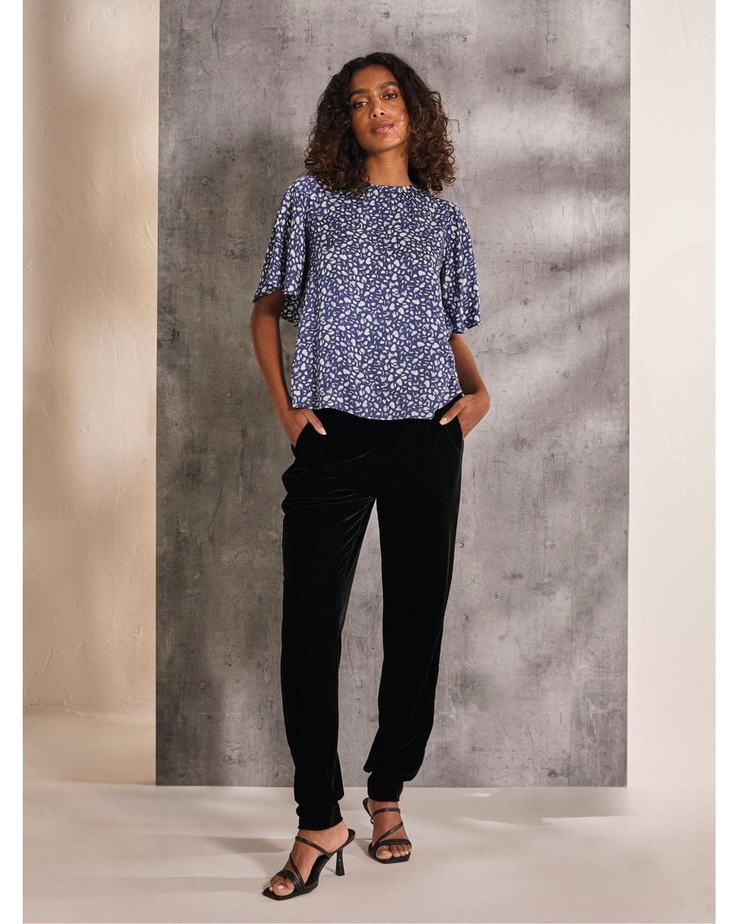 FatFace Blue Alba Mark Make Top
