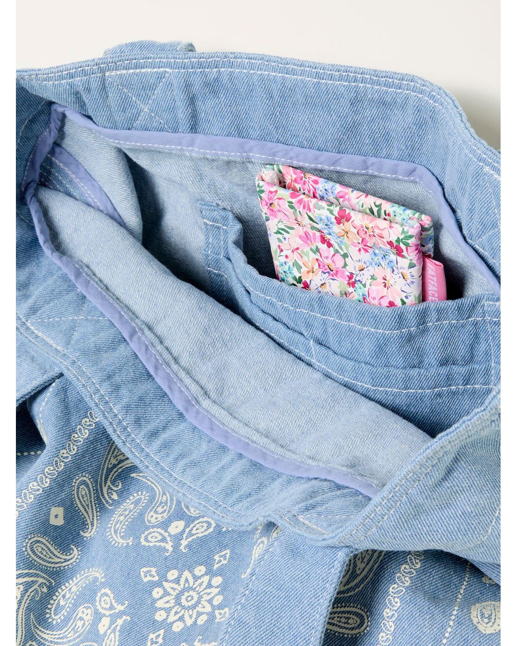 FatFace Blue Bandana Print Tote Bag