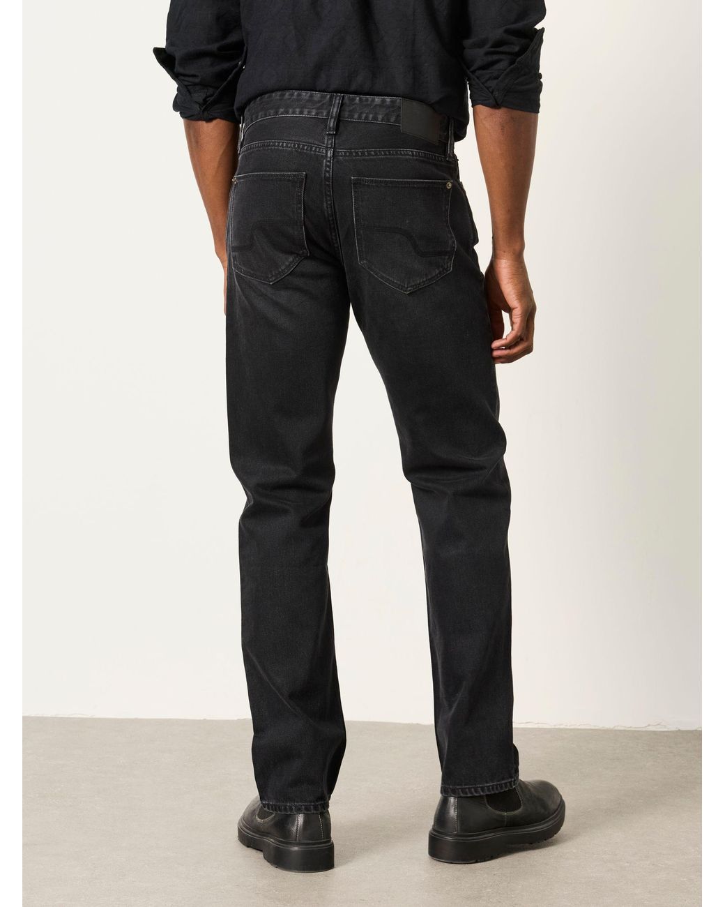 FatFace Black Straight Fit Jeans for men