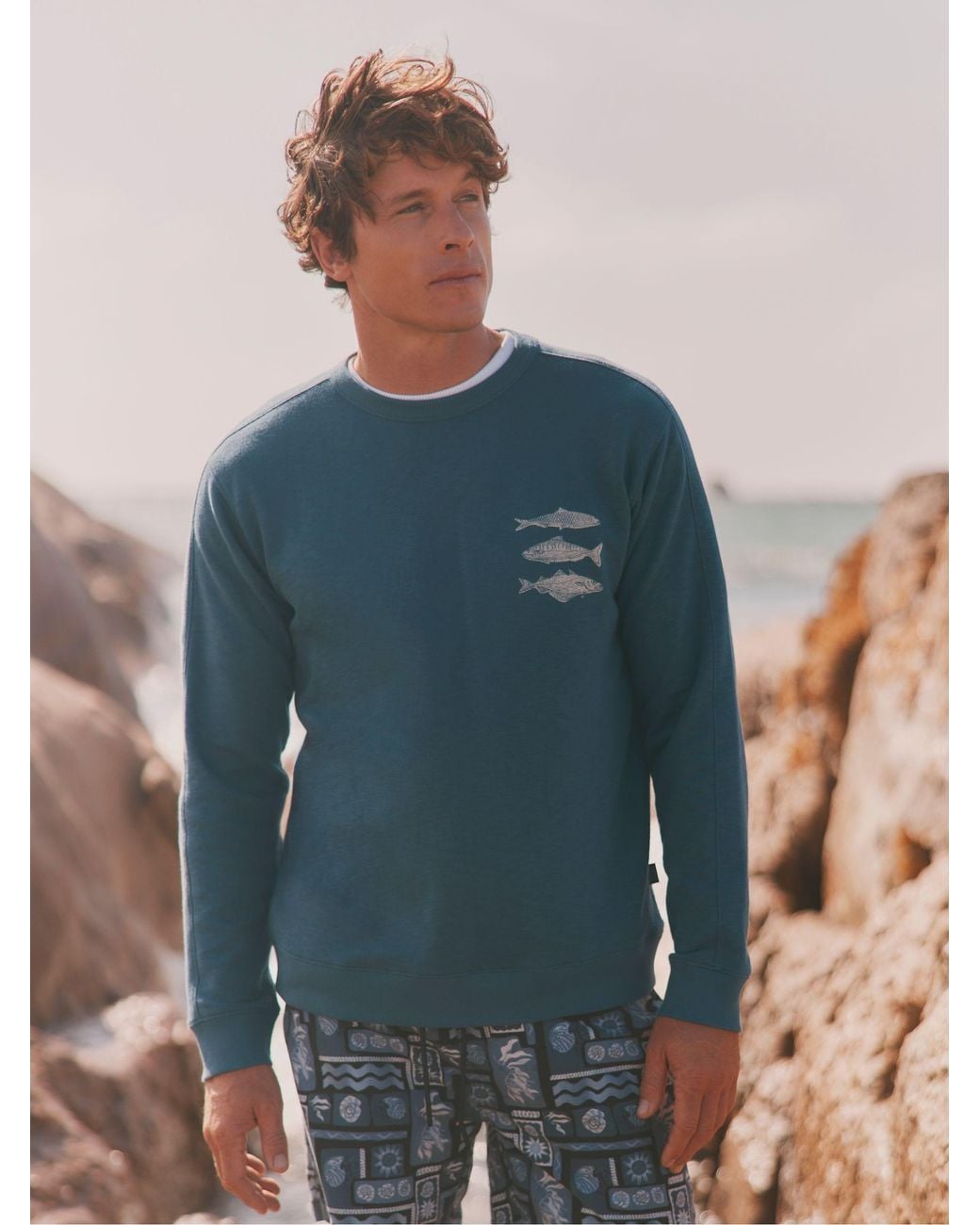 FatFace Blue Mcs Crew Sweat Tops for men
