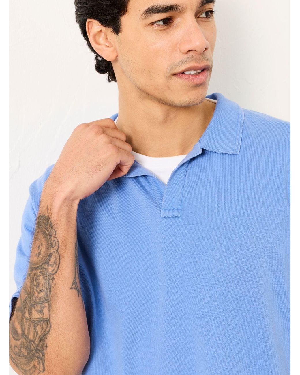 FatFace Blue Fatface Ashton Relaxed Fit Notch Polo for men