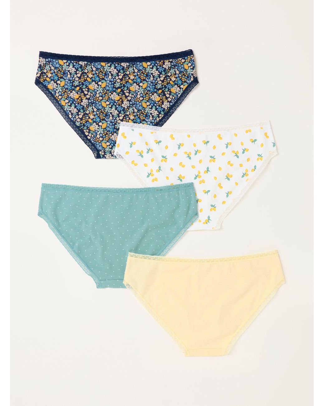 FatFace Blue 4 Pack Lemon Classic Knickers