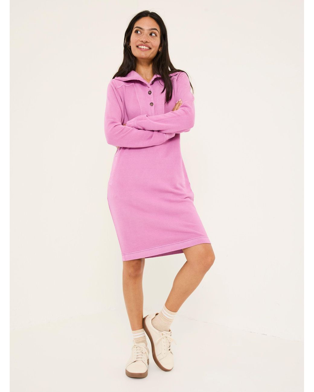 FatFace Pink 100% Cotton Willa Sweat Dress