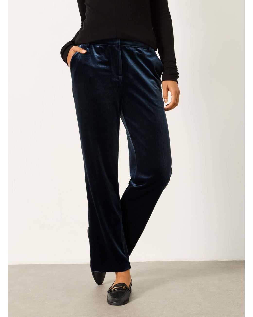 FatFace Black Tilly Tapered Velvet Trousers