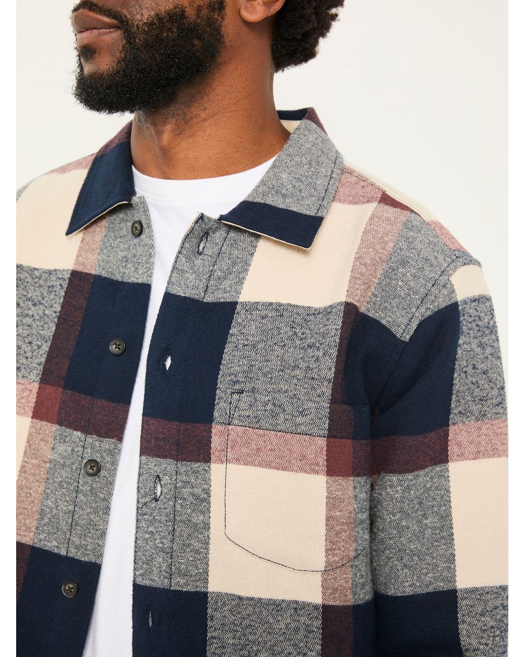 FatFace Green Long Sleeve Send Check Shirt for men