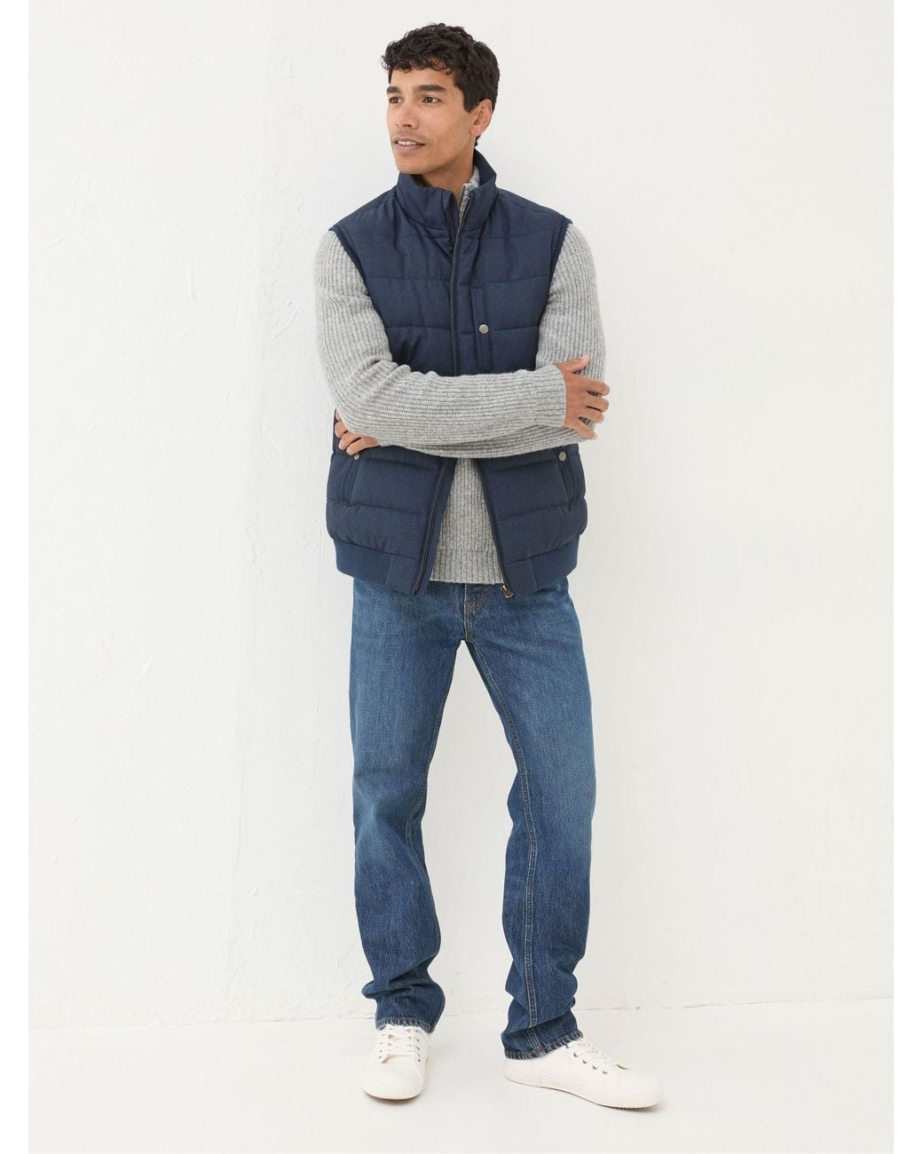 FatFace Blue Exmouth Quilted Gilet for men