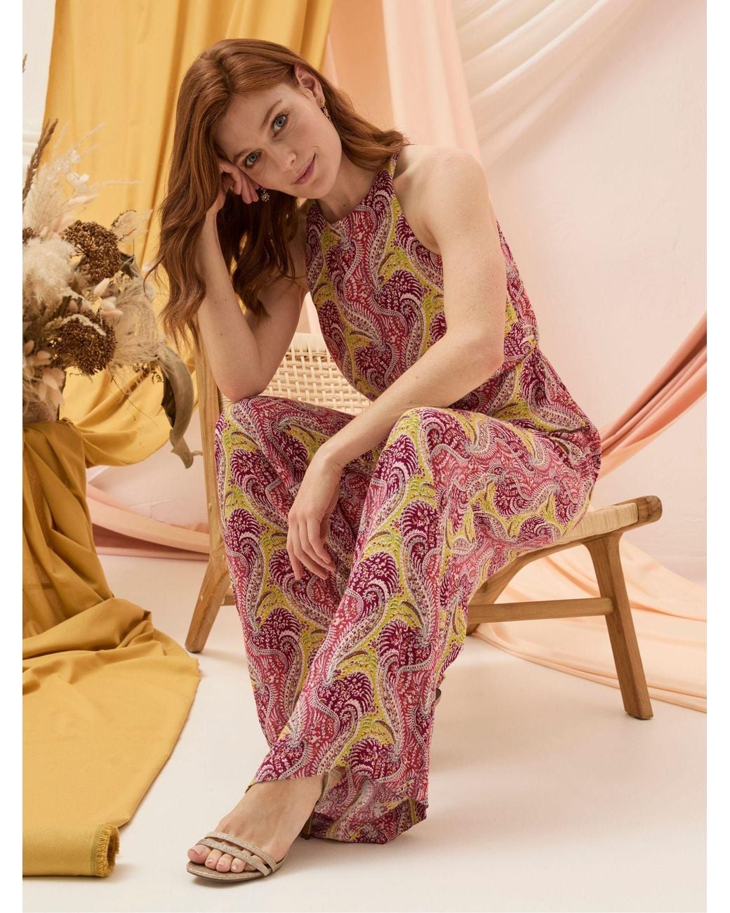 FatFace Brown Tura Paisley Jumpsuit