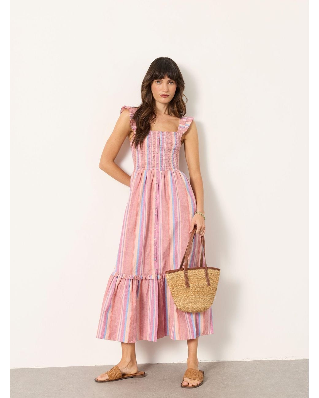 FatFace Pink Eva Petite Midi Dress