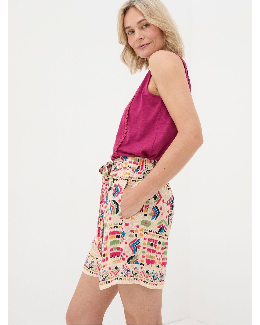 FatFace Pink Faye Trail Marks Shorts