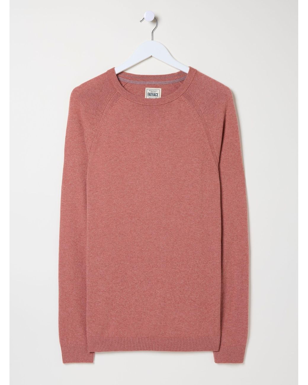 FatFace Red Rye Fine Gauge Knitted Crew Neck Jumper for men