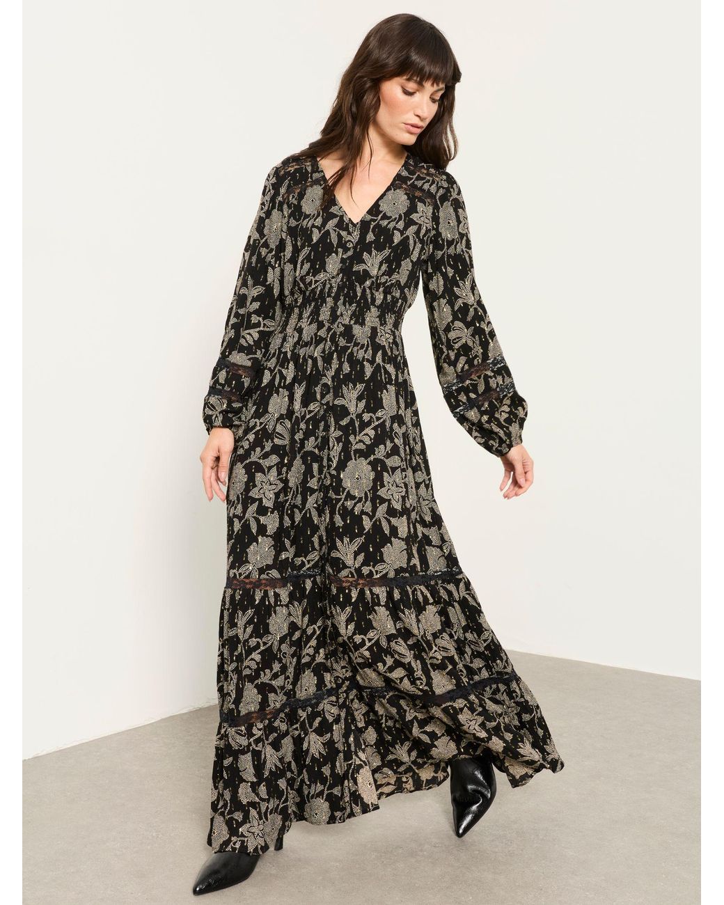 FatFace White Eden Jacquard Maxi Dress