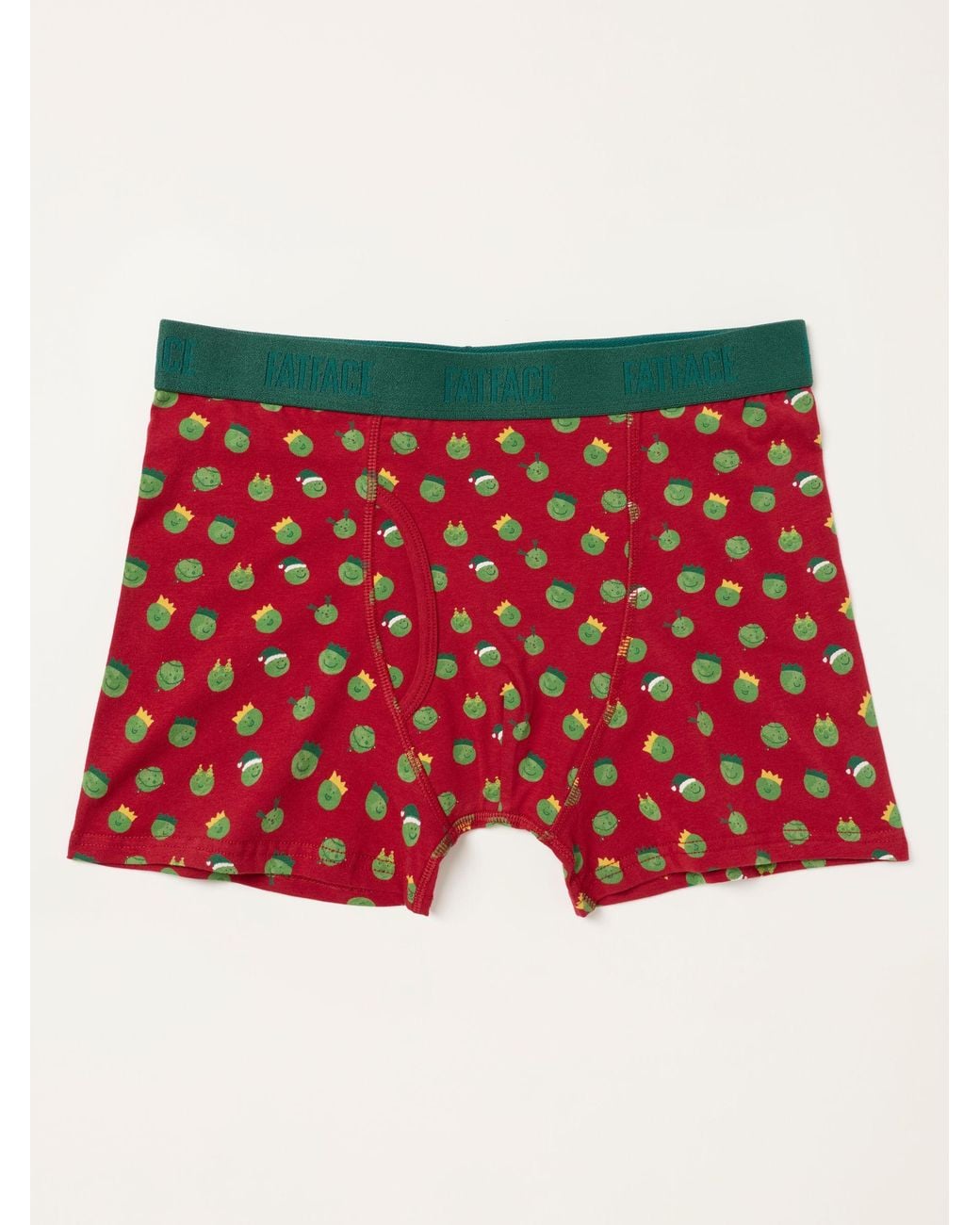 FatFace Red Fatface Festive Brussels Sprout Boxers for men