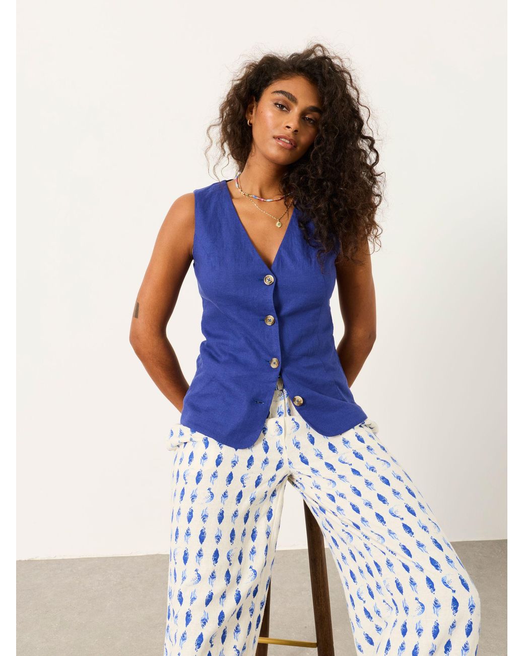 FatFace Blue Fatface Indie Waistcoat