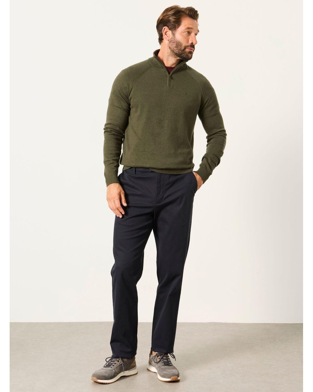 FatFace Blue Bosbury Tailored Fit Smart Chino Trousers for men