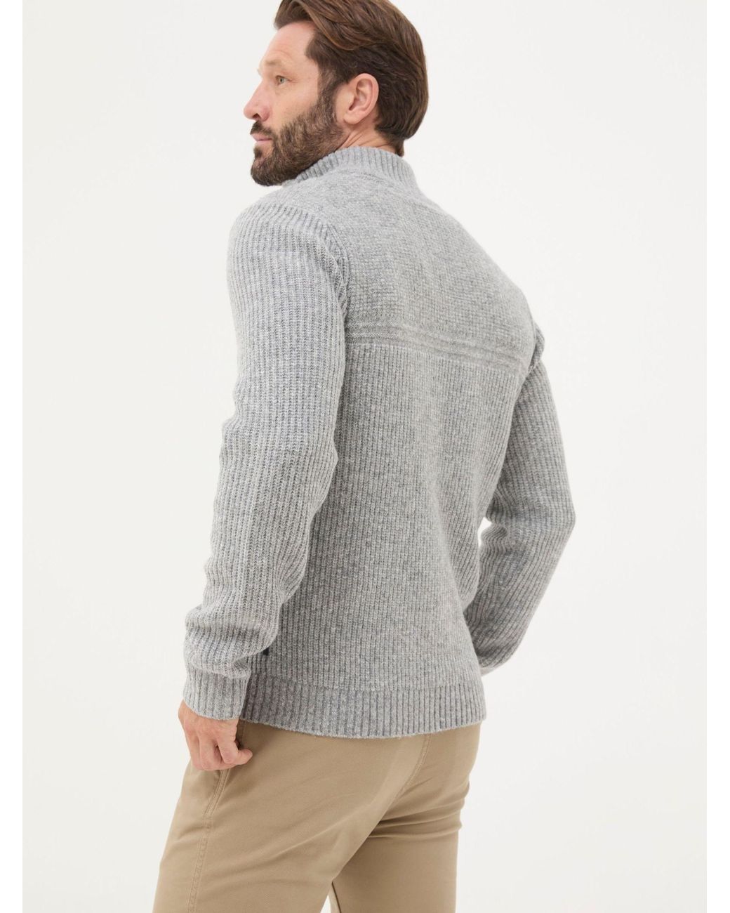 FatFace Gray Calder Half Neck Jumper for men