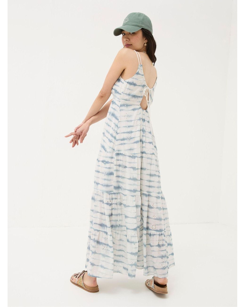 FatFace White Tie Dye Tammy Beach Maxi Dress