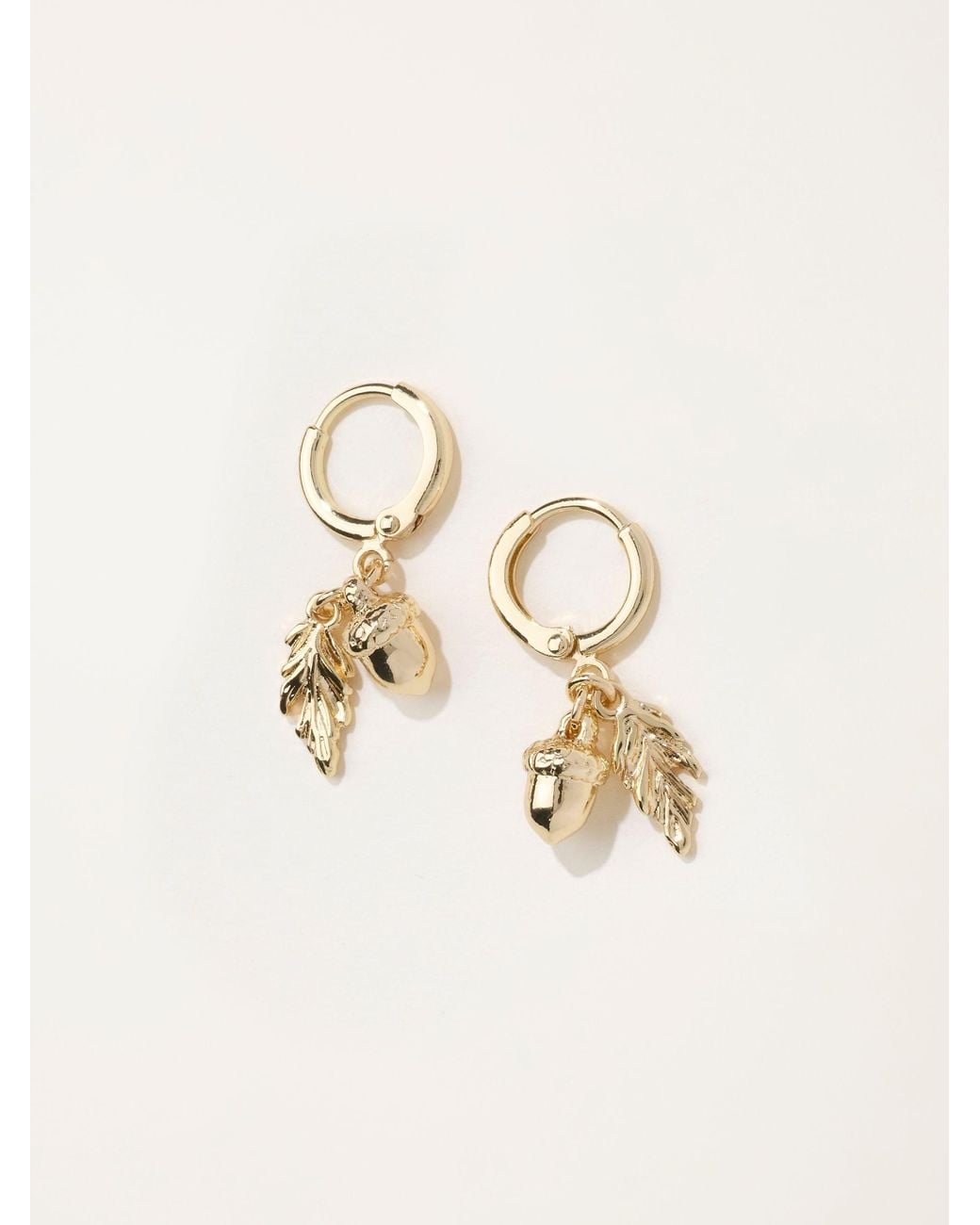 FatFace Natural Fatface Tone Acorn Leaf Earrings