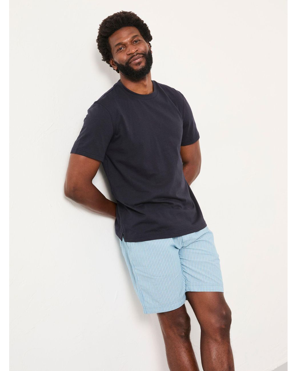 FatFace Blue Seil Stripe Shorts Pyjama Set for men