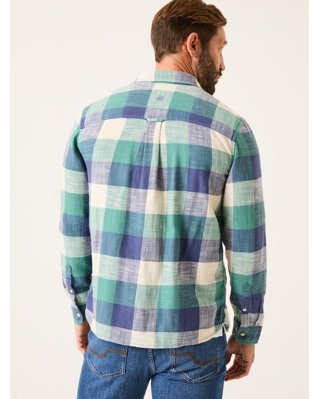 FatFace Blue Fatface Neath Long Sleeve Check Shirt for men
