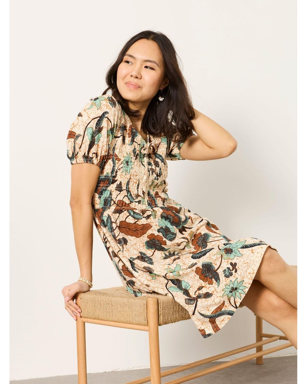 FatFace Natural Nora Petite Jersey Dress