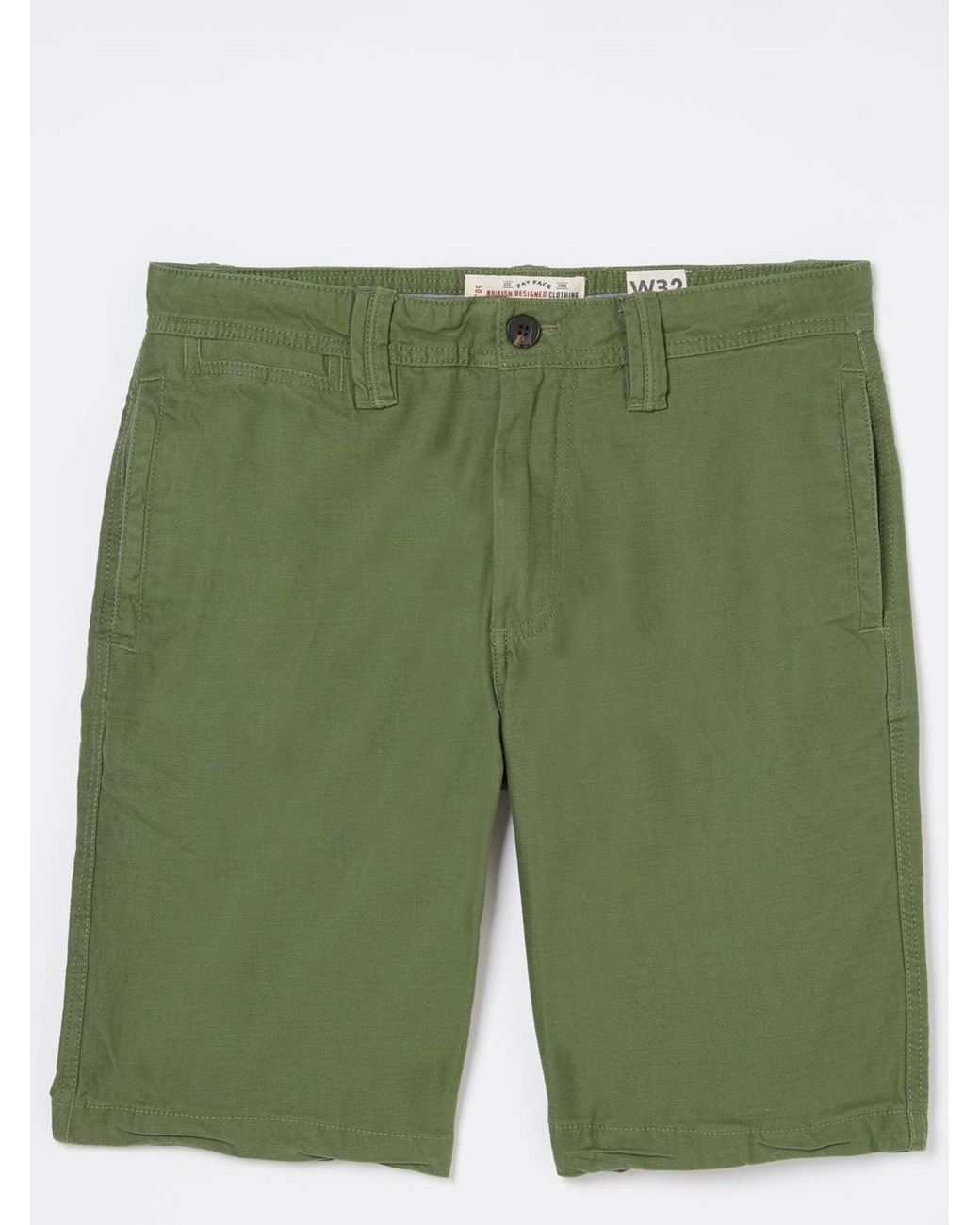 FatFace Green Stow Flat Front Shorts for men