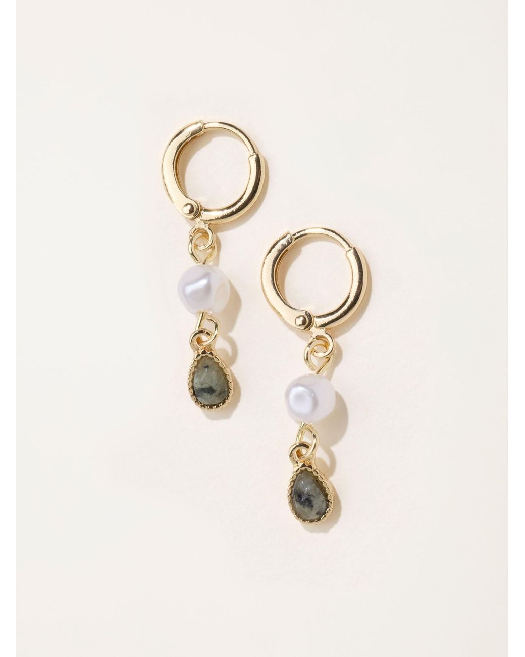 FatFace Natural Fatface Tone Faux Pearl Stone Earrings
