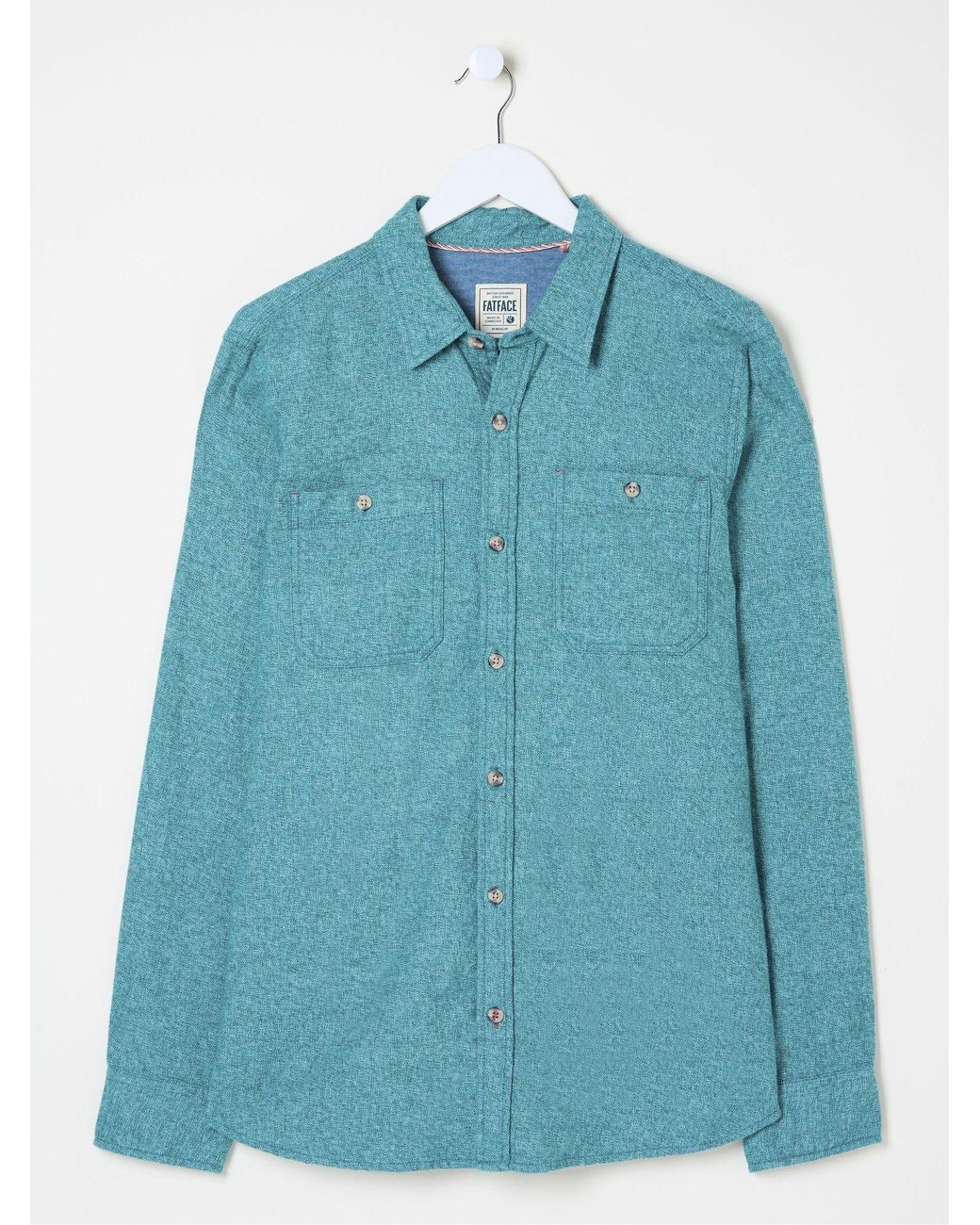 FatFace Blue Long Sleeve Malton Shirt for men