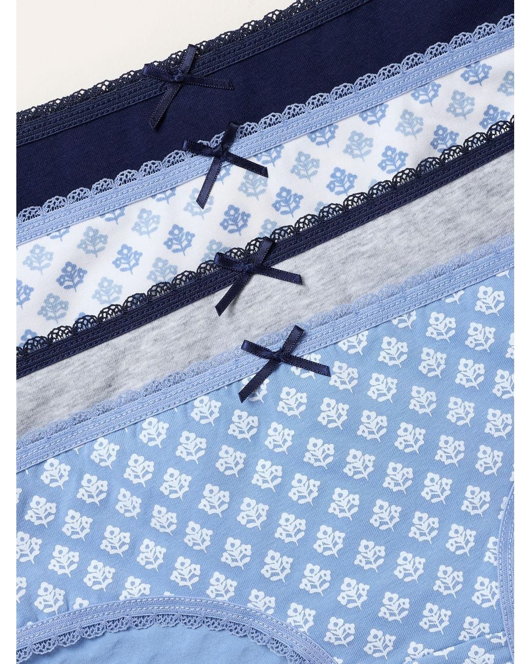 FatFace Blue Fatface 4 Pack Geo Brazillian Knickers