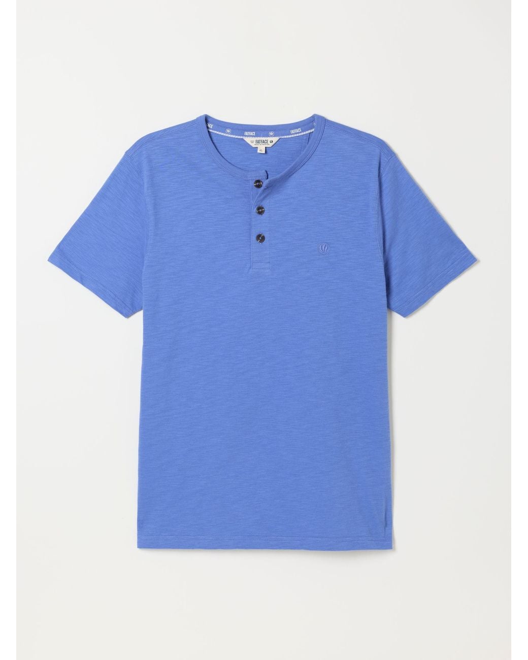 FatFace Blue Short Sleeve Woodside Henley for men