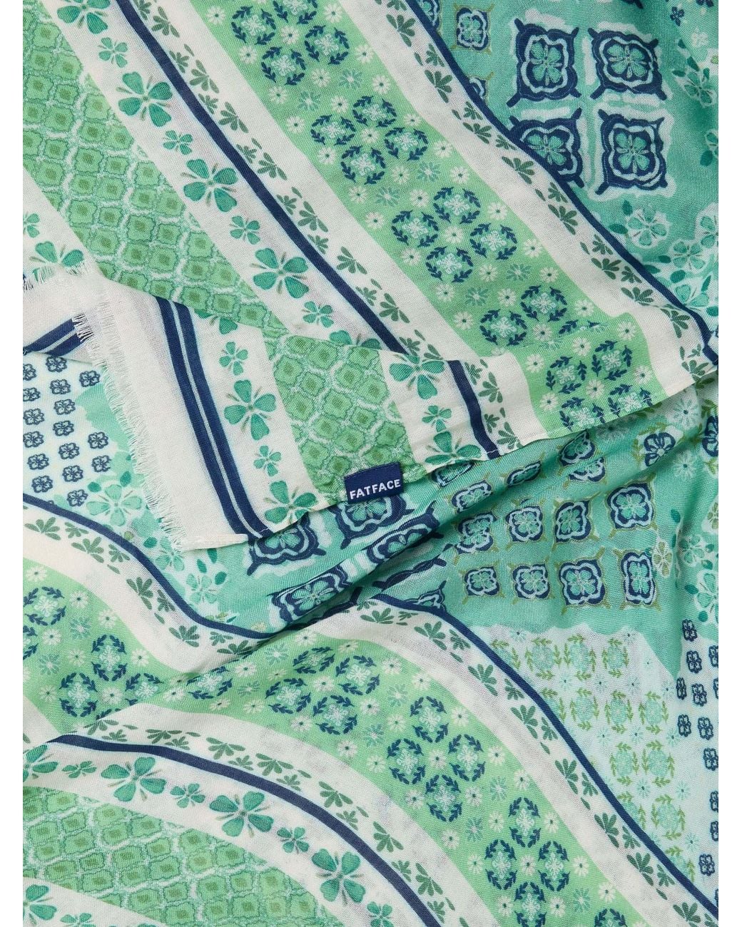 FatFace Green Fatface Patchwork Printed Lightweight Scarf